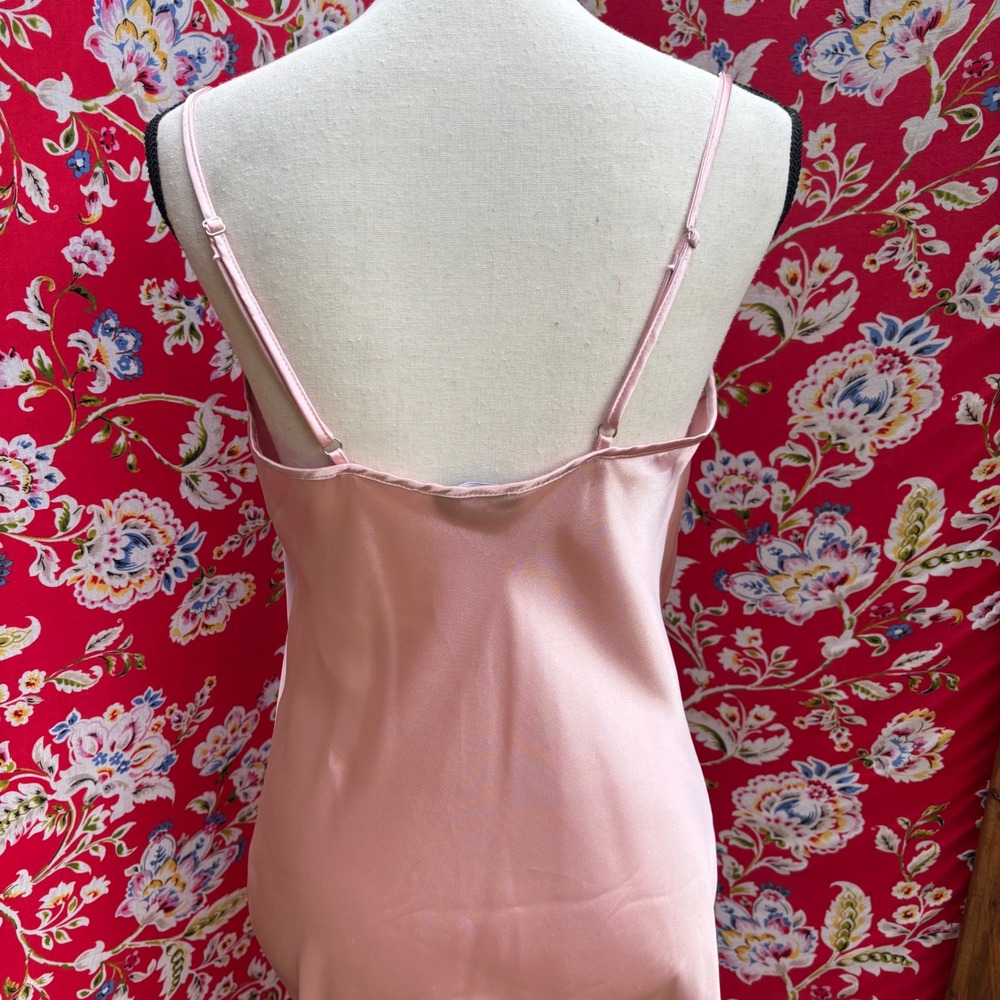 Bebe Baby Pink Satin Cowl Neck Midi Slip Wedding Guest Dress Size M - Picture 4 of 10